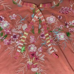 MISSLOOK 2XL peach shirt with flowers